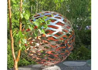 150 Diameter Stainless Steel Ball Sculpture Polished Metal Hollow Sphere For Garden