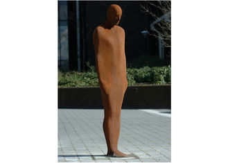 Outdoor Abstract Man Corten Steel Sculpture Landscape Life Size Modern Style