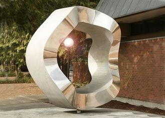 Contemporary Large Scale Stainless Steel Sculpture Distorted Round 2mm Thickness