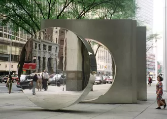 Modern Mirror Outdoor Stainless Steel Disk Sculpture For Street Decoration