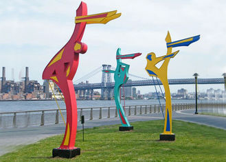 Outdoor Dancing Figure Sculpture Painted Metal Sculpture for Public Park