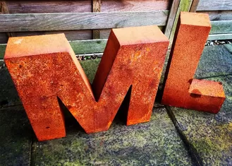 Garden Art Metal Corten Steel Sculpture Corrosion Stability Letter Outdoor