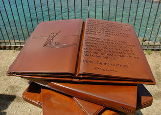 Delicate Outdoor Metal Sculpture Books For Garden / Public Decoration