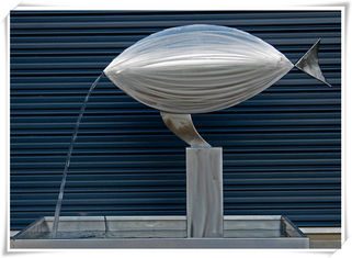 Contemporary Fish Waterfall Metal Water Feature For Interior Or Garden Decoration