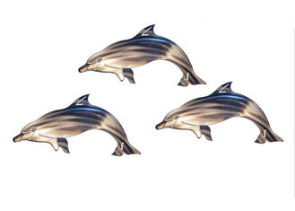 Custom Delighted Metal Dolphin Wall Hanging , Dolphin Wall Sculptures Stainless Steel