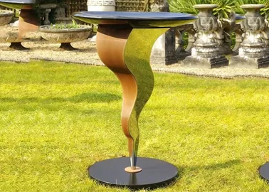 Beautiful Bird Drinking Bowl Contemporary Outdoor Metal Sculpture Customized Size