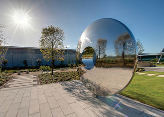 Morden Highly Polished Stainless Steel Sculpture Torus For Lawn Featuring