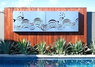 Decorative Outdoor Metal Wall Sculpture Stainless Steel Wall Mounted Screen Custom Size