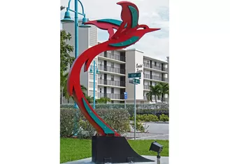 Custom Modern Painted Public Art Stainless Steel Flying Bird Sculpture