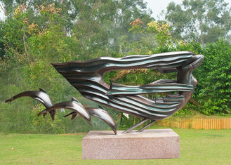 Dolphin Woman Bronze Outdoor Sculptures , Big Modern Bronze Sculpture