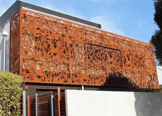 Laser Cut Corten Steel Panel / Screen Wall Mounted Metal Sculpture Rusty Naturally