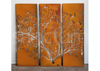 Reliable Outdoor Metal Sculpture Wall Art Rusty Corten Steel Screens / Panels