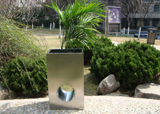 Eco Friendly Stainless Steel Garden Pots , Stainless Steel Plant Containers