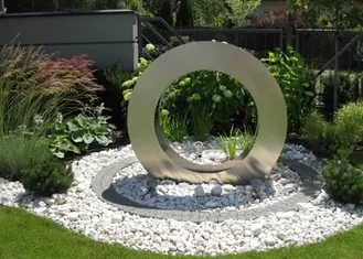 Garden Design Ring Shape Stainless Steel Water Feature Fountain Corrosion Stability