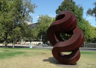 Spiral Large Rusted Iron Sculpture , Modern Rusted Metal Garden Sculptures