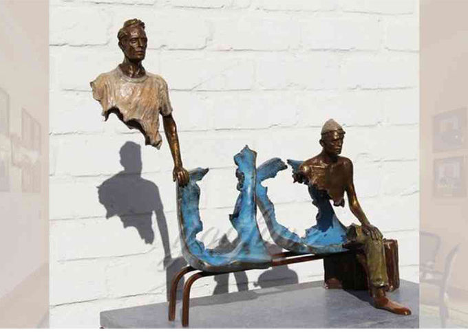 Life Size Casting Finish Traveler Bronze Sculpture For Garden , Bruno Catalano Sculpture