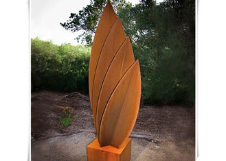 Contemporary Welding Corten Steel Sculpture Leaves Shaped Steel Art Sculptures