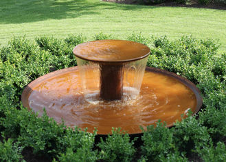 Rusty Corten Steel Water Feature Metal Bowl Water Feature For Interior Decoration