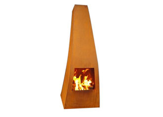 Corten Steel Garden Wood Burning Fireplace , Yard / Garden Cast Iron Fire Pot