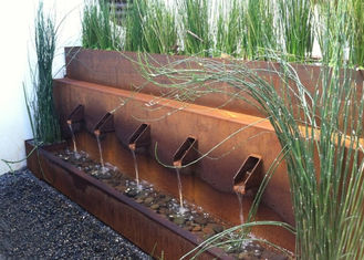 Outside Metal Corten Steel Water Feature Unique Design For Hotel Yard