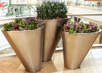 Unique Shaped Stainless Steel Trough Planter Flower Pots Matt Finishing