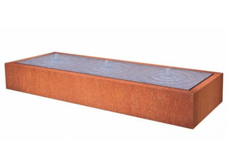 Rectangular Corten Steel Water Feature For Interior Outdoor Decoration