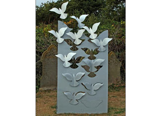 Bird Flying Stainless Steel Abstract Yard Sculptures Contemporary Metal Garden Ornaments