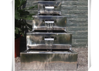 Polished Craft Stainless Steel Water Feature / Metal Water Features Fountains