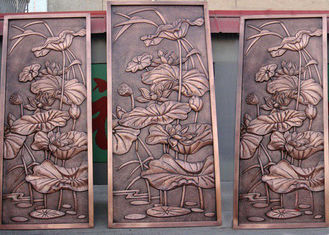 Bronze Lotus Flower Bas Relief Plaques For Public Wall Art Decoration