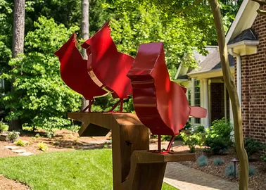 Custom Color Cute Painted Stainless Steel Metal Bird Sculpture For Outdoor Yard
