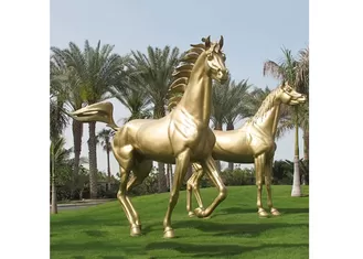 Modern Garden Decoration Metal Bronze Horse Sculpture , Bronze Horse Statue