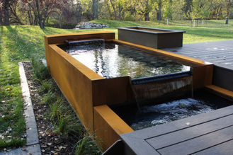 Shaped Corten Steel Water Feature Rusty Outdoor Modern Sculpture