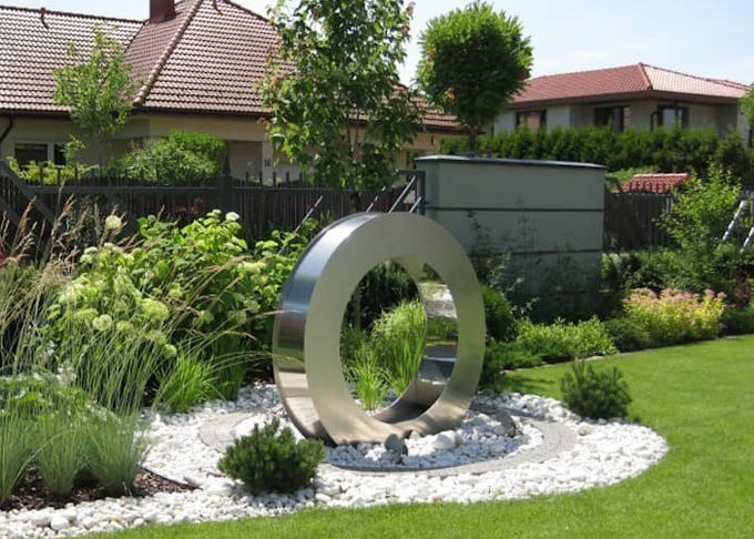 Garden Design Ring Shape Stainless Steel Water Feature Fountain Corrosion Stability