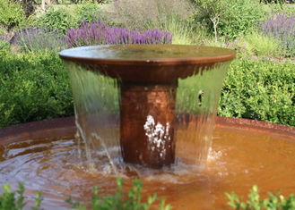 Rusty Corten Steel Water Feature Metal Bowl Water Feature For Interior Decoration