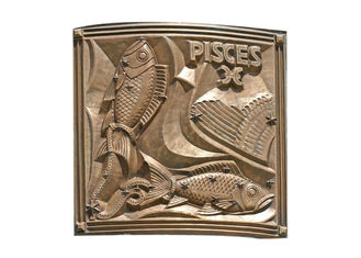 Different Sizes Pisces Bronze Relief Plaque Welding Craft 200*200cm