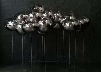Polished Stainless Steel Sculpture Cloud Art Modern Home Decoration Forging Technique