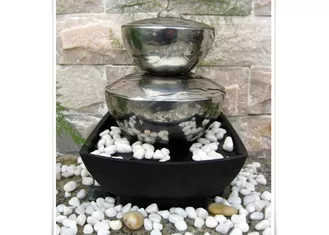 Outdoor Garden Fountain Sculpture Contemporary Stainless Steel Water Features