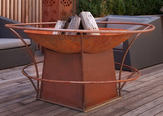 Forging Technique Large Fire Pit Bowl , Corten Steel Outdoor Fire Bowls