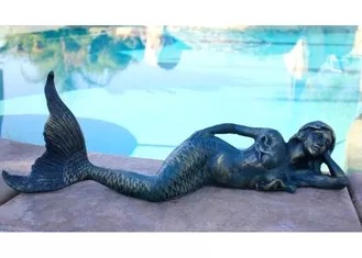 Casting Metal Bronze Mermaid Sculpture Modern Outdoor Pool Decoration