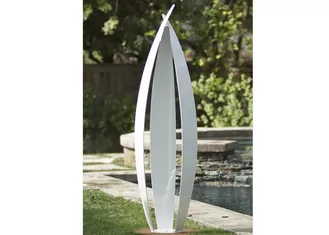 Garden Art Decoration Modern Stainless Steel Sculpture White Painted Finish