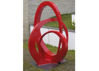 Public Park Stainless Steel Sculpture Red Painted Abstract Metal Sculpture