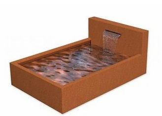 Modern Style Corten Steel Waterfall , Corten Steel Pond Feature Corrosion Stability