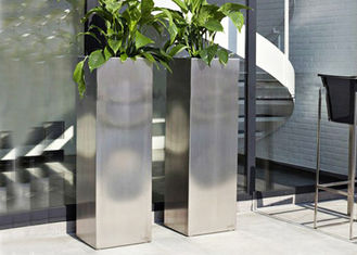 Mirror Polished Stainless Steel Garden Containers , Stainless Steel Plant Pots