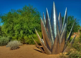 OEM ODM Aloe Vera Polished Stainless Steel Sculpture For Park Decoration