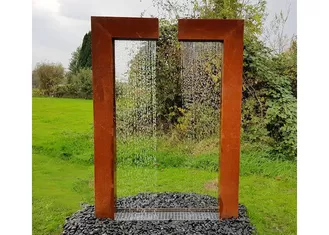 Garden Decor Gate Design Corten Steel Fountain Water Feature Sculpture