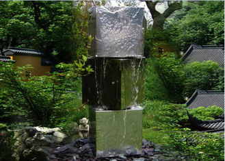 Three Tubes Stainless Steel Water Feature Sculptures Modern Western Style