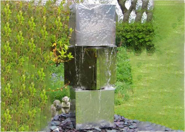 Public Decorative Stainless Water Feature Customized Size Polished Finishing