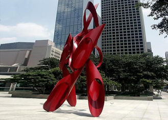 City Decoration Abstract Stainless Steel Red Painted Metal Sculptures
