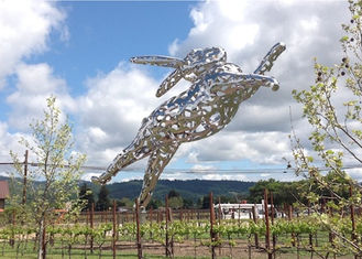Outdoor Large Stainless Steel Rabbit Sculpture Designed By Artist Lawrence Argent