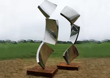 Outside Design Abstract Metal Garden Sculptures , Modern Lawn Sculpture
